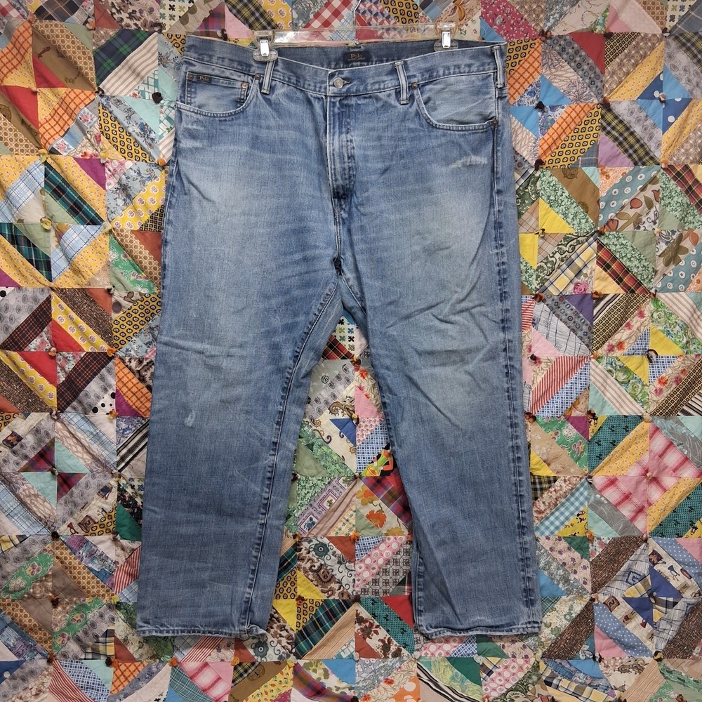 Polo Ralph Lauren The Hampton Relaxed Straight Denim Jeans Size 44x30 Whiskered